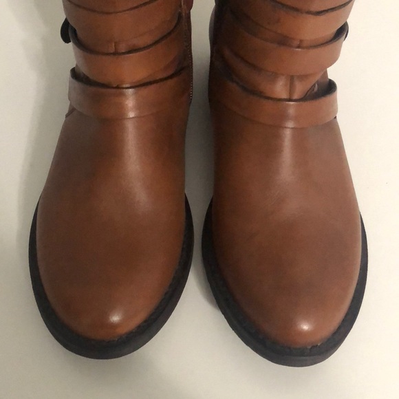 Steve Madden Cognac Leather Albany Boots - Picture 3 of 9